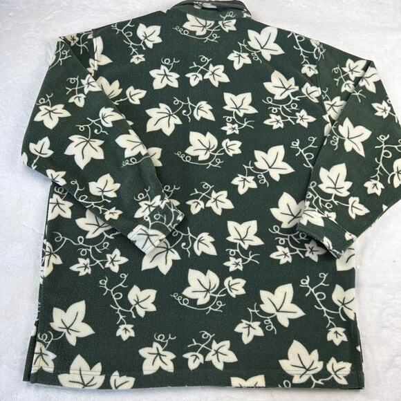 Capacity knits Vintage Green & white flannel jacket ivy leaf  women’s size XL - Picture 2 of 7